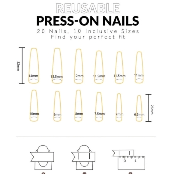 Bright Zebra Press on nails - Picture 3 of 3